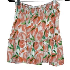 Anthropologie S Just Peachy Tiered Ruffled Breezy Cover Up Skirt Beach Travel